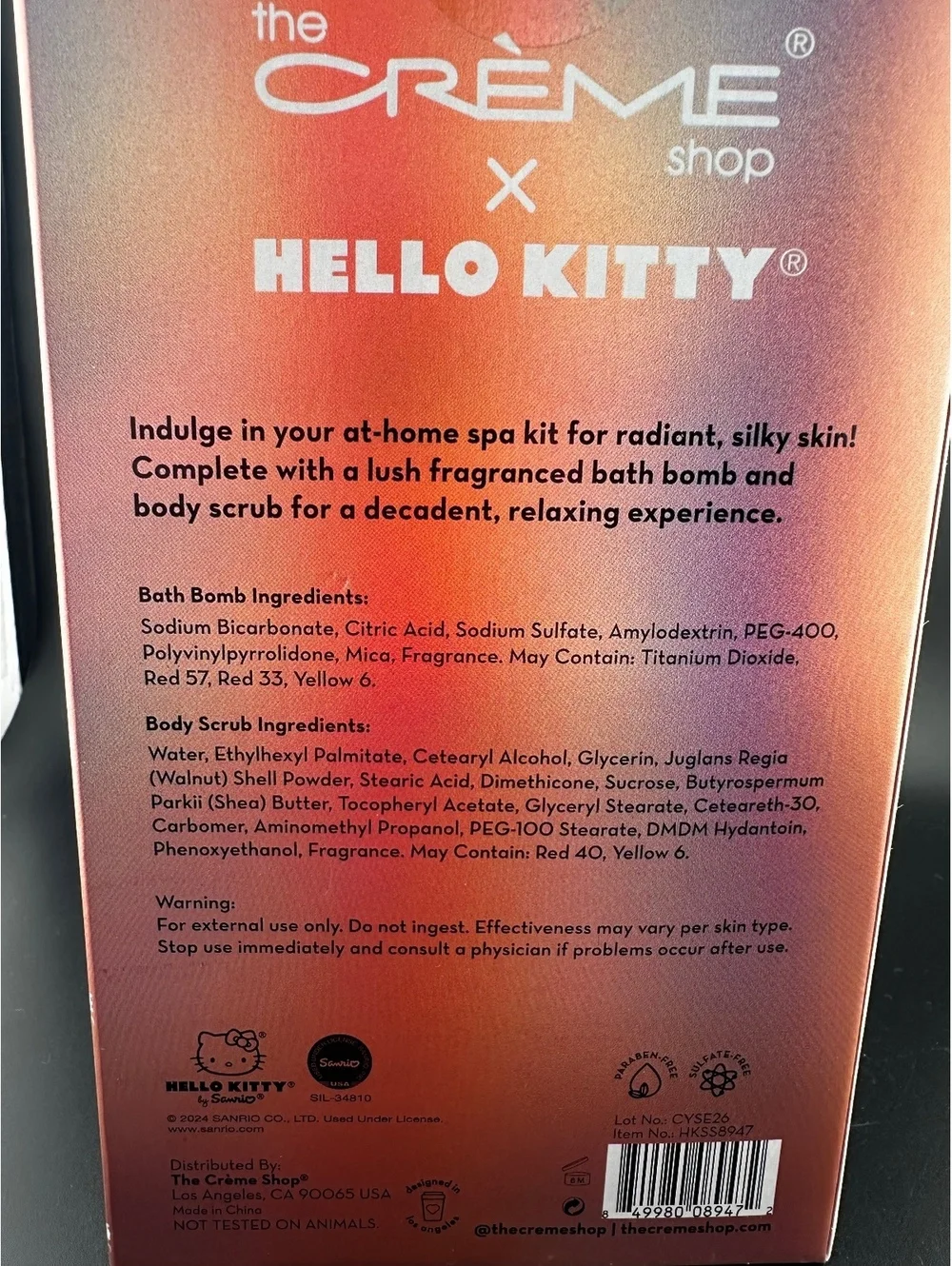 The Crème Shop x Hello Kitty Silky Skin Spa Gift Set (Peach)
